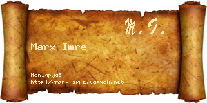 Marx Imre névjegykártya